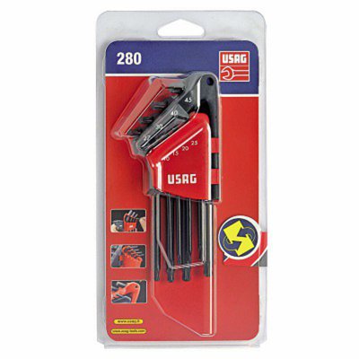 Serie 8 chiavi maschio testa sferica Torx Usag 280 LTSTX
