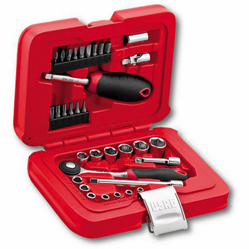 Serie chiavi a bussola esagonali 1/4" + inserti avvitare Usag 601 J34